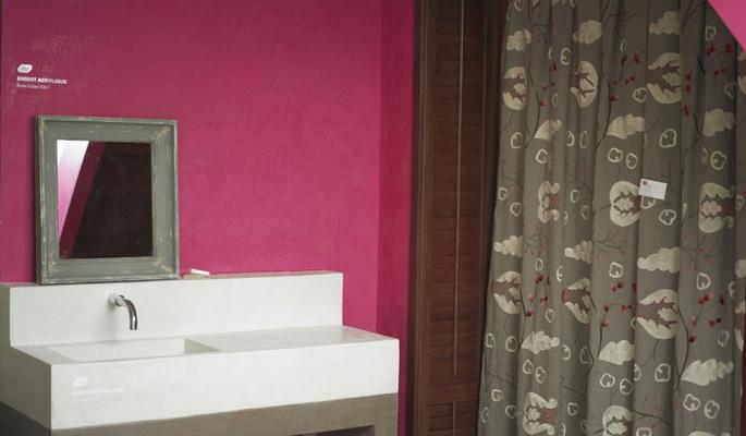 Mueble de baño de cemento pulido con seno integrado